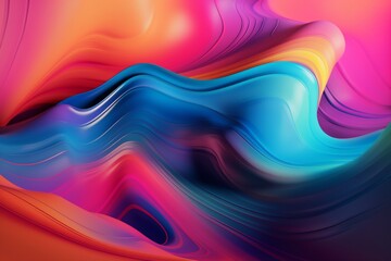 Obraz premium background pink flowing art modern pattern element red wavy blue decorative geometric shape. Generative AI.