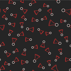 Line Chip for board game icon isolated seamless pattern on black background. Vector
