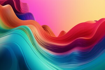 background digital element colorful liquid color shape curve gradient bright backdrop wave flowing. Generative AI.