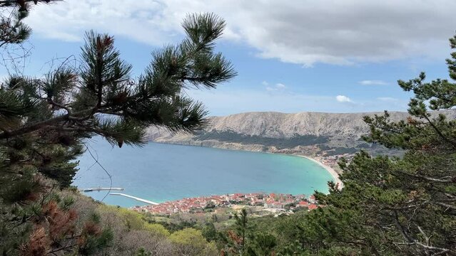 Hiking trails and landscape around Baska, Krk island, Croatia