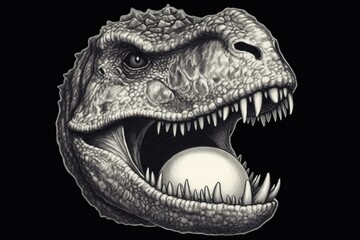 Obraz premium roaring dinosaur with open jaws. Generative AI