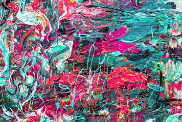 Colorful abstract oil painting art background. Texture of canvas and oil.