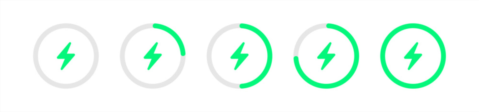 wireless charging station icons set.