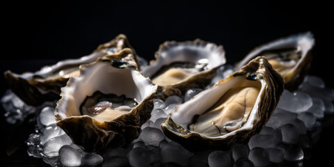 Oysters restaurant background photorealistic professiona, Generative AI