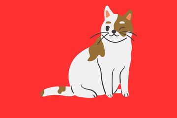 cat, animal, kitten, cartoon, illustration, cute, pet, vector, kitty, feline, domestic, art, christmas, pets, black, love, fun, character, drawing, funny, tail, fur, design, silhouette, heart