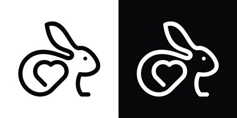 rabbit and love design icon vector illustration