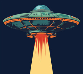 UFO apparatus colorful detailed logotype © DGIM studio