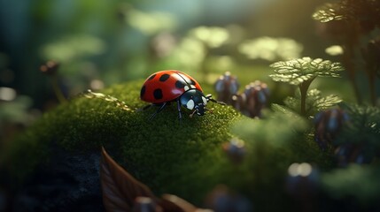 Obraz na płótnie Canvas ladybug, generative Al 