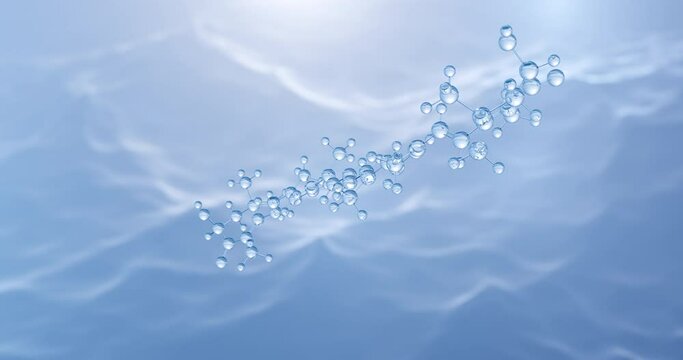 Astaxanthin molecule, rotating 3D model of lipid-soluble pigment under a microscope, seamless looped video, abstract molecular structure