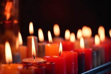 Advent Candles Burn, Creating Abstract Defocused Lights. Generative AI