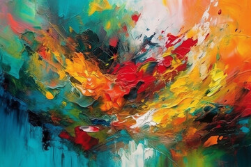Abstract colorful oil painting on canvas texture.