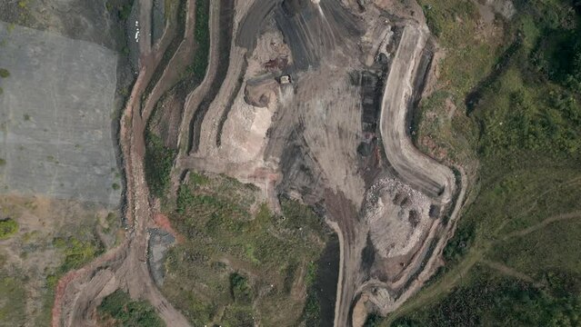 High aerial view of a quarry 