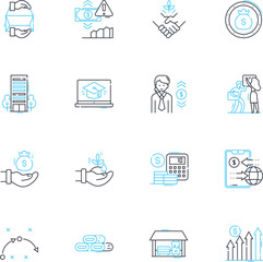 Cyber commerce linear icons set. E-commerce, Online shopping, Digital payments, Cryptocurrency, E-wallet, Virtual shop, Cybersecurity line vector and concept signs. Online market,Web store,Online