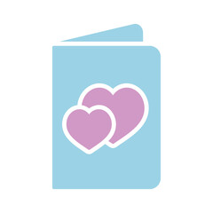 Greeting card with hearts vector glyph icon