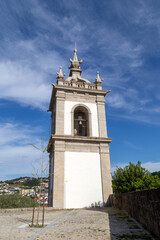 Fototapeta na wymiar Torre campanario de la iglesia de São Gonçalo de Amarante. Oporto, Portugal.