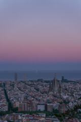 Fototapeta premium Atardecer en Barcelona