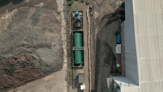 Aerial view of a gas methane recovery system at a quarry