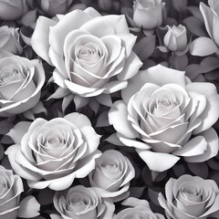 black and white flower art
