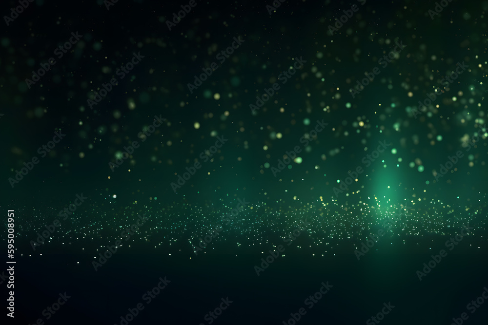 Wall mural green emerald background with shining elements. neural network ai generated art