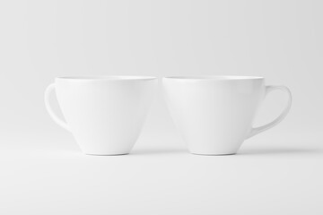 Ceramic Mug Cup For Coffee Tea White Blank 3D Rendering Mockup