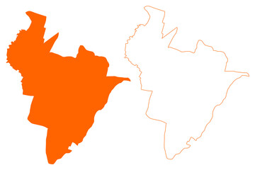 Alkmaar city and municipality (Kingdom of the Netherlands, Holland, North Holland or Noord-Holland province) map vector illustration, scribble sketch Alckmar map