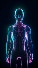 hologram human 3d model illustration ,generative ai