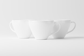 Ceramic Mug Cup For Coffee Tea White Blank 3D Rendering Mockup