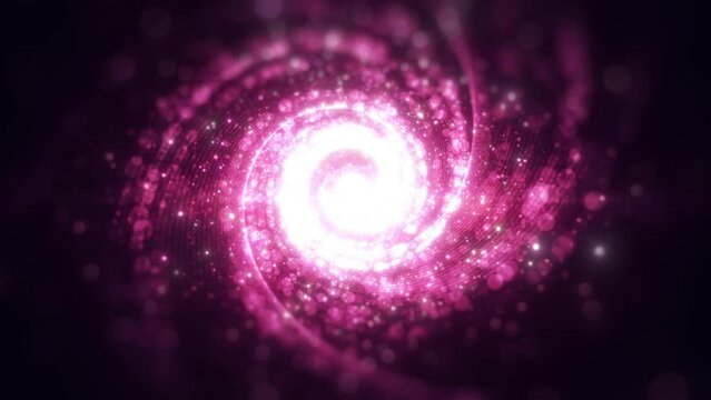 Tunnel Pink color digital particle dots sparkling, Loop motion abstract background for important events, Pink light, Line twist and movement, Luxurious background