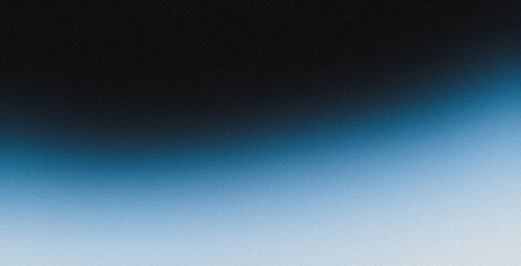Blue light grainy gradient on black background, smooth color flow, noise texture effect