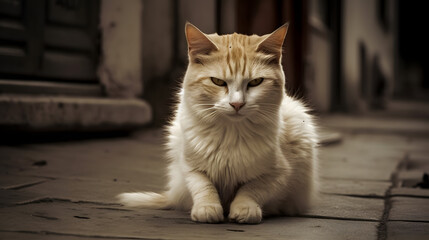 cat neutral background, generated by ai