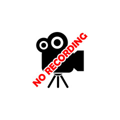 No video recording sign icon isolated on transparent background