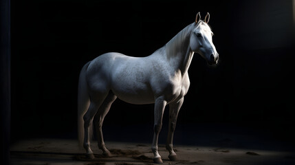 Obraz na płótnie Canvas neutral background horse, generated by ai
