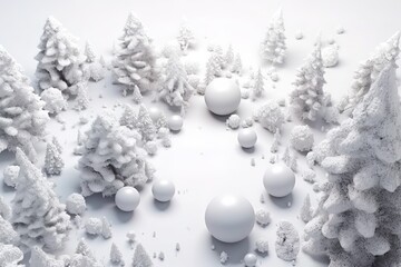 Fototapeta na wymiar Christmas Tree, snow background Generative Ai