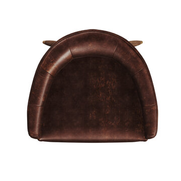 Top view leather armchair