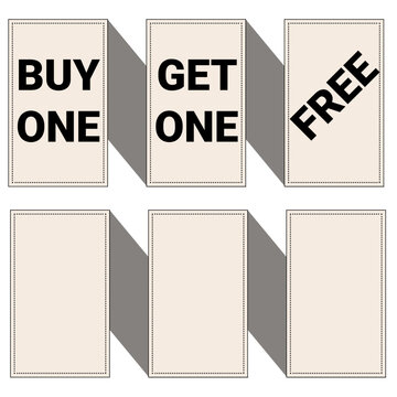 Buy 1 Get 1 Free Discount tag with one Blank template. Vector isolated illustration EPS 10 File.