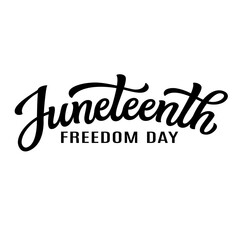 Juneteenth, freedom day. Vector typography text on white background for posters, banners, cards, flyers
