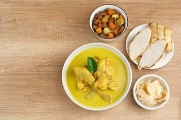 Opor Ayam, Indonesian traditional food, made from chicken cooked with coconut milk and spices. Popular during Eid al Fitr. 
