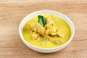 Opor Ayam, Indonesian traditional food, made from chicken cooked with coconut milk and spices. Popular during Eid al Fitr. 
