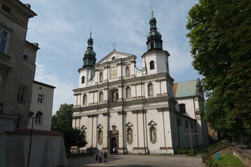 San Bernardino de Siena church facade in Krakow, Poland