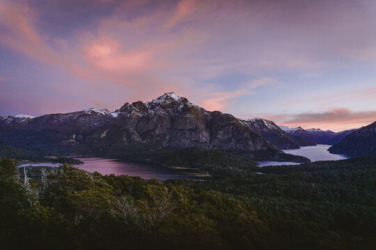 sunset on the Cerro Llao Llao