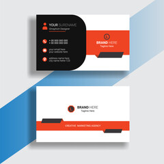 Modern professional business card design vector Orange And Black