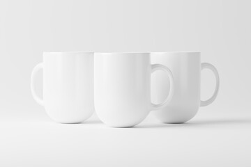 Ceramic Mug Cup For Coffee Tea White Blank 3D Rendering Mockup