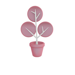 3d render of plant with chrome-gradient effect