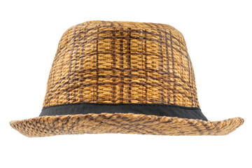 The Brown weave hat - summer accessory isolated on white background, Save clipping path.