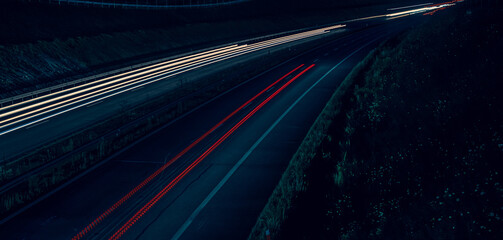 lights of cars with night. long exposure