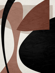 Minimalist geometric abstract organic artwork with colorful texture for decorative frame.