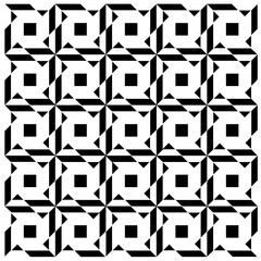  White background with abstract shapes. Black and white texture. Seamless monochrome repeating pattern  for decor, fabric or cloth.