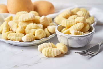 Potato gnocchi. Homemade food.