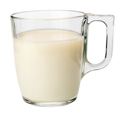Glass mug of milk