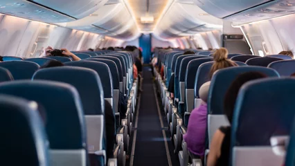 Fotobehang Background of airplane seats. © tonefotografia